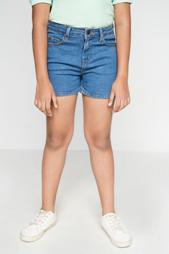 Blue Denim Shorts, Blue, image 2